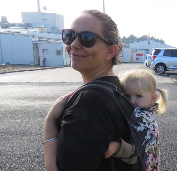 Patting a praying mantis – Mother and Daughter Vegan Activists 3, Summer Aitken and Nova